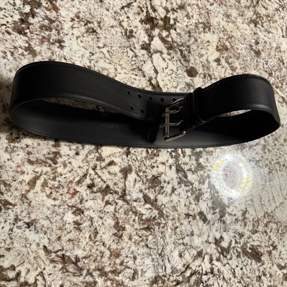 Ralph Lauren Black Leather Belt – Men’s | Made In Italy | XL | New With Tag - Picture 16 of 17